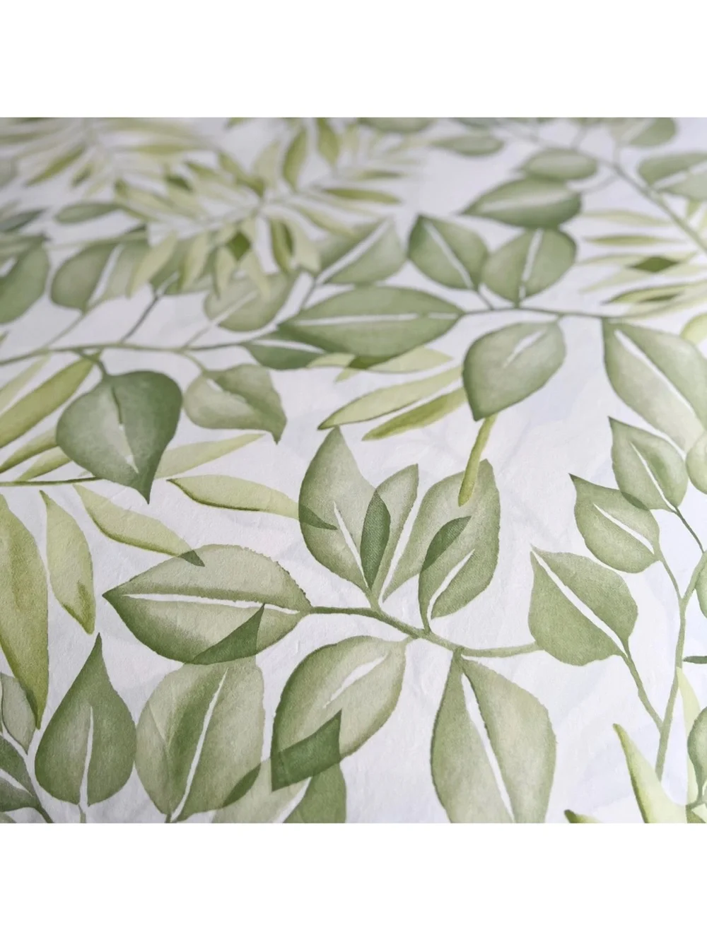 Pottery Barn Overlapping Leaves KING Duvet Cover Tropical Palm Leaf Green Cotton